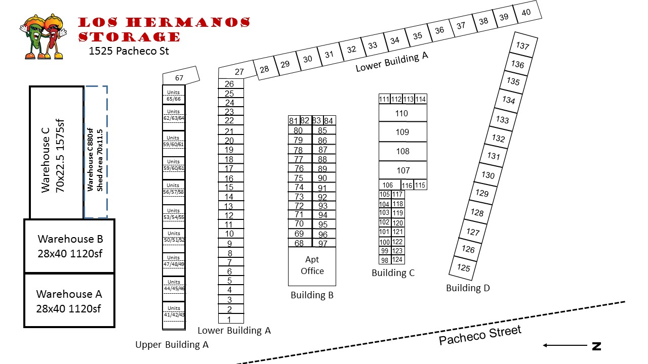 Stroage Layout Storage Unit Site Layout - Midtown Sante Fe NM